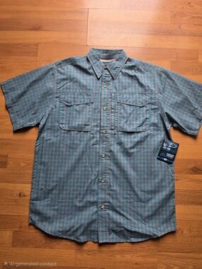 Men's Short-Sleeve Button-Down Shirt - Blue Check by Canyon Guide